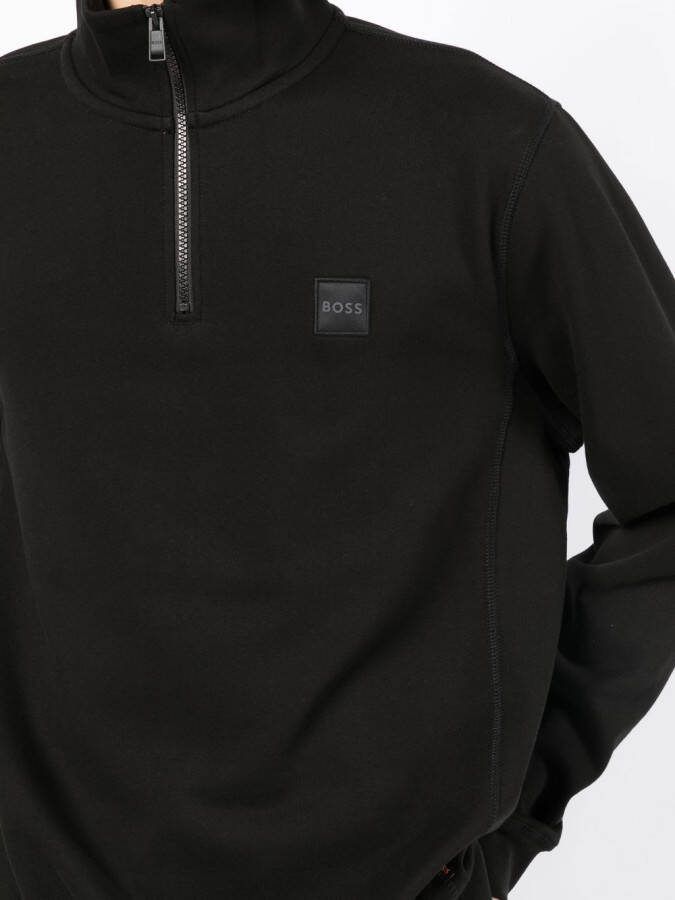 BOSS Sweater met hoge hals Zwart