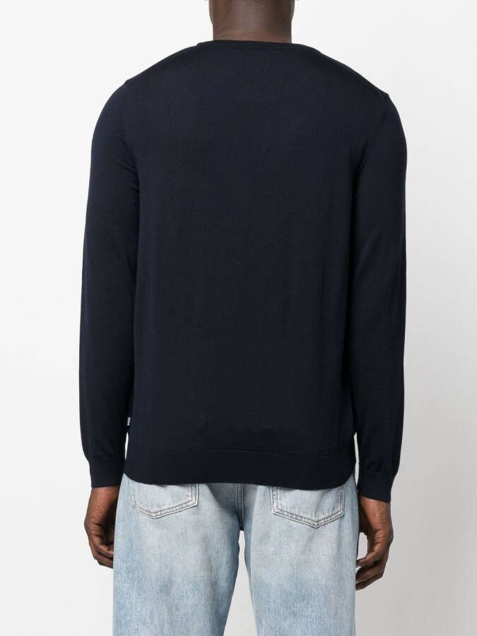 BOSS Sweater met ronde hals Blauw