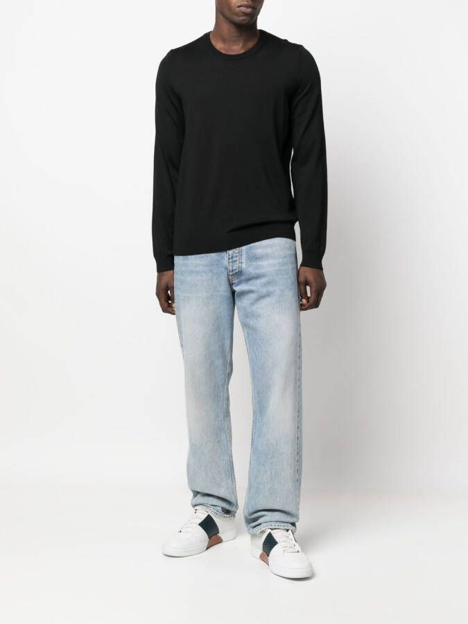 BOSS Sweater met ronde hals Zwart