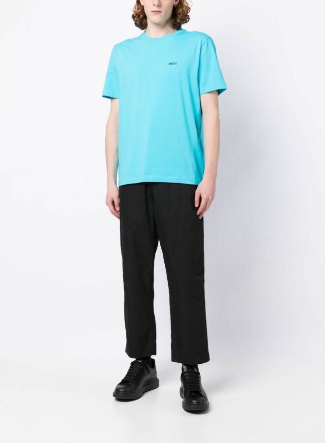 BOSS T-shirt met logoprint Blauw