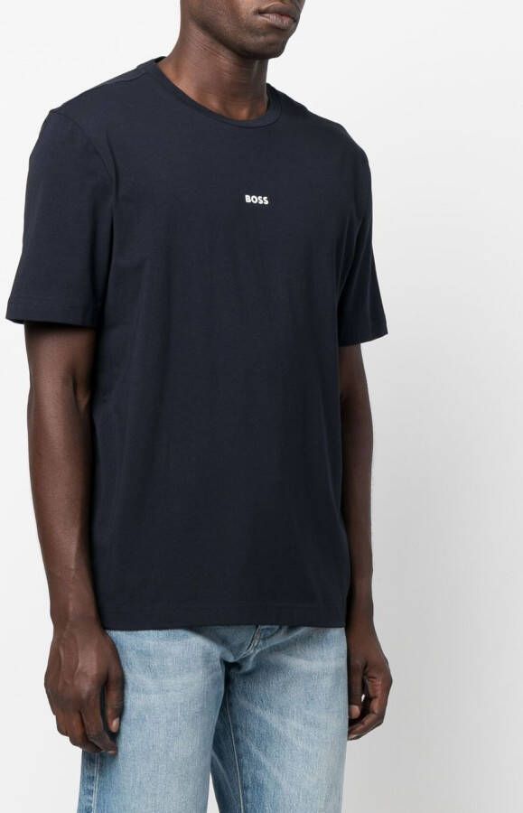 BOSS T-shirt met logoprint Blauw