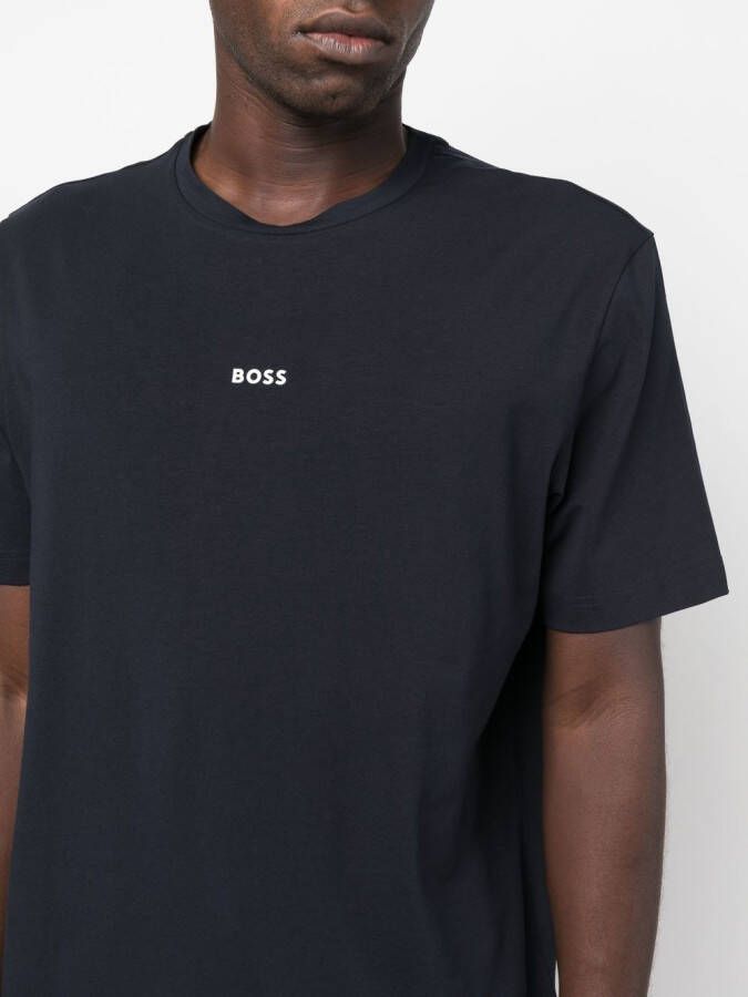 BOSS T-shirt met logoprint Blauw