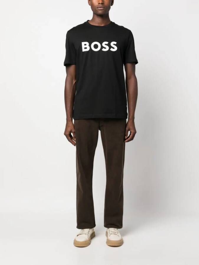 BOSS T-shirt met logoprint Zwart
