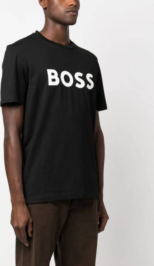 BOSS T-shirt met logoprint Zwart
