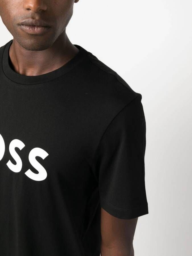 BOSS T-shirt met logoprint Zwart