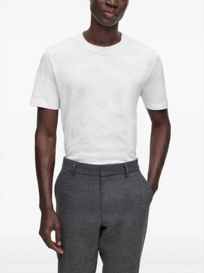 BOSS Tiburt 355 katoenen T-shirt Wit
