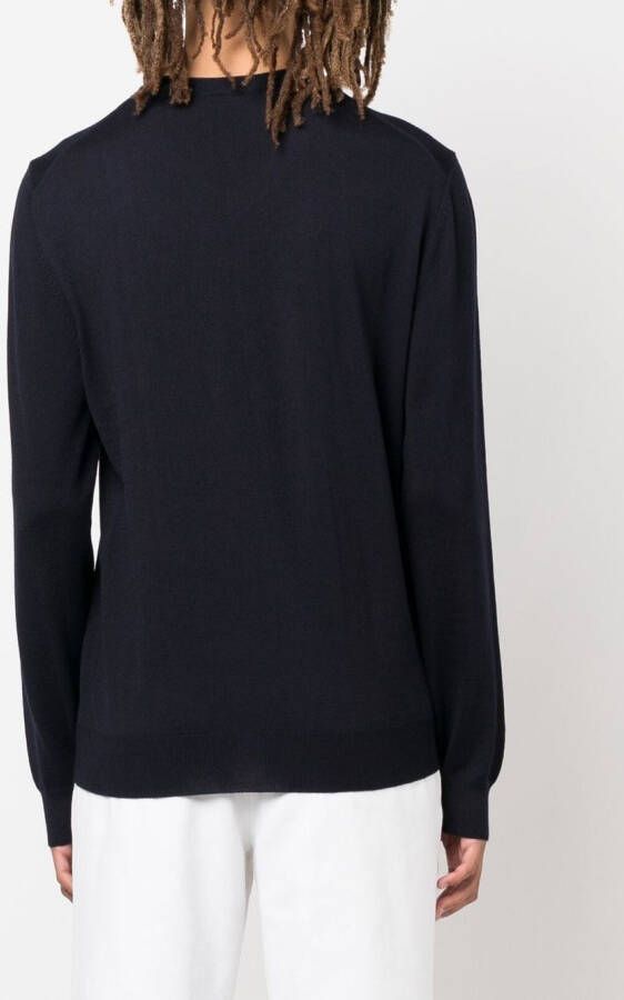BOSS Trui met geborduurd logo Blauw