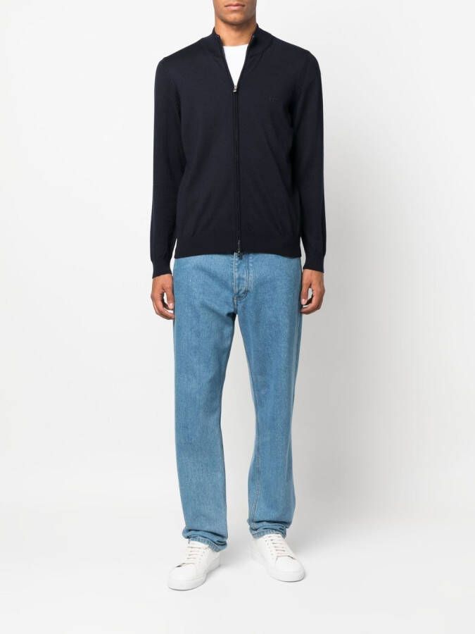 BOSS Fijngebreid vest Blauw