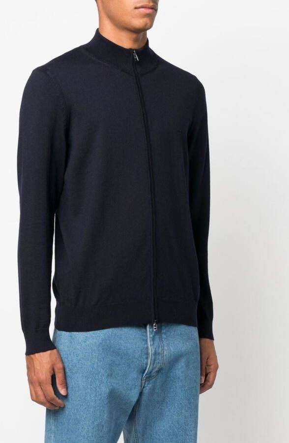 BOSS Fijngebreid vest Blauw