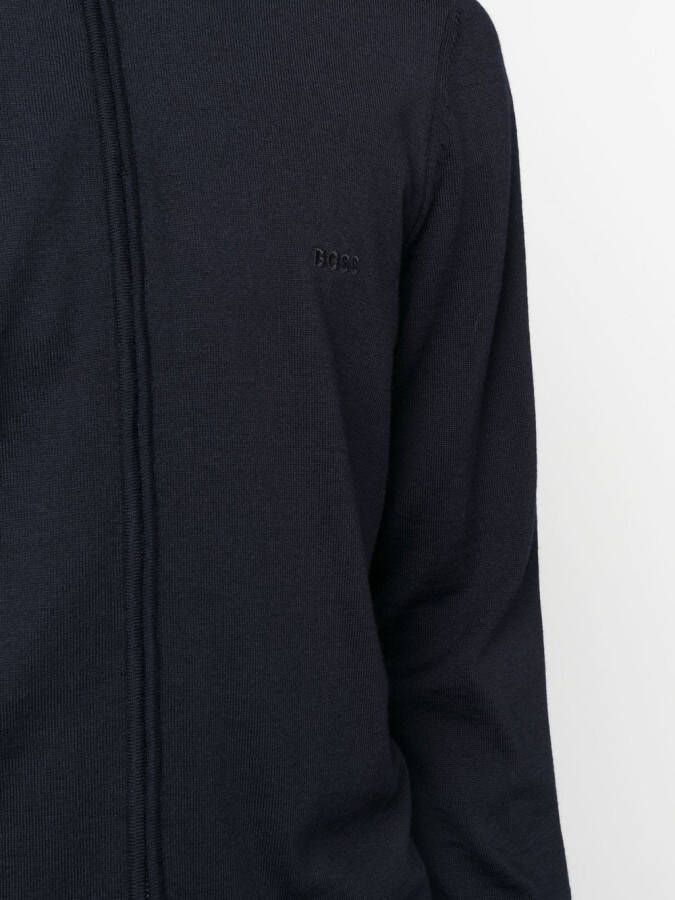 BOSS Fijngebreid vest Blauw