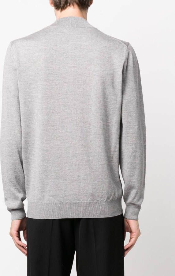 BOSS Fijngebreid vest Grijs