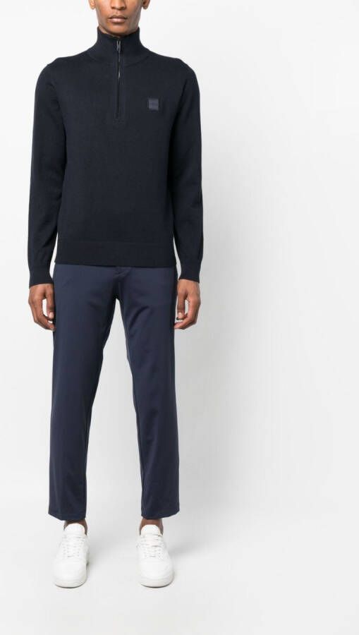 BOSS Trui van kasjmier-katoenmix Blauw