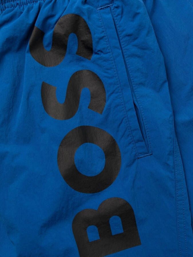 BOSS Zwembroek met logoprint Blauw