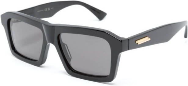 Bottega Veneta Eyewear Zonnebril met rechthoekig montuur Zwart