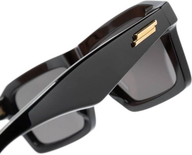 Bottega Veneta Eyewear Zonnebril met rechthoekig montuur Zwart