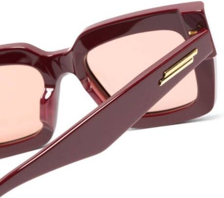Bottega Veneta Eyewear Zonnebril met vierkant montuur Rood