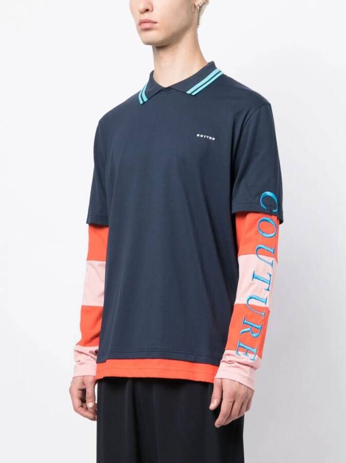 Botter T-shirt met gelaagd effect Blauw
