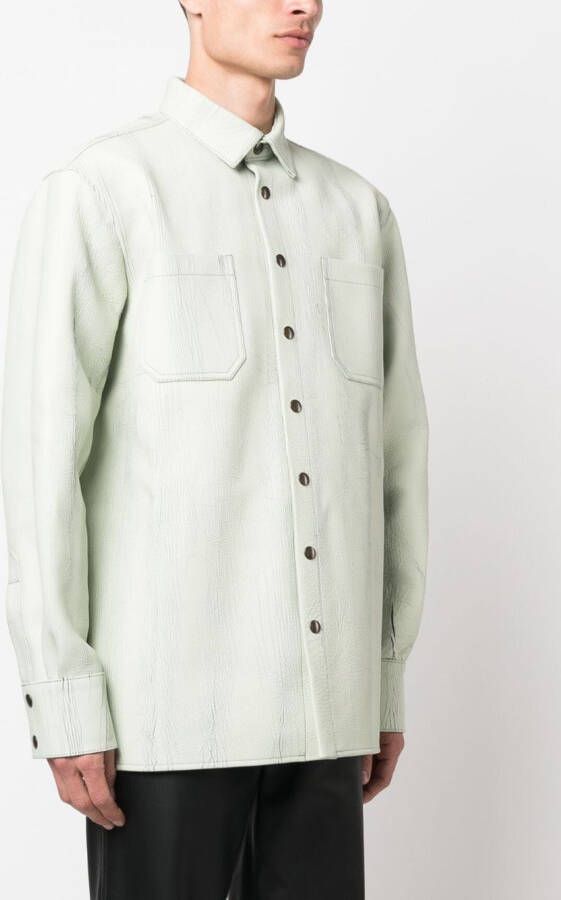 Botter Leren blouse Groen