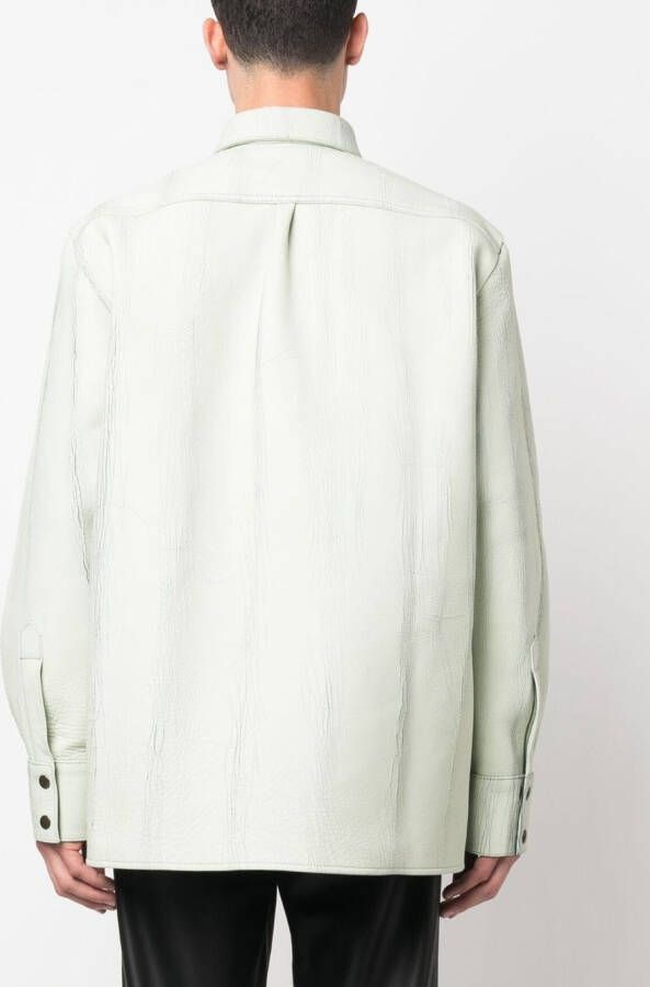 Botter Leren blouse Groen