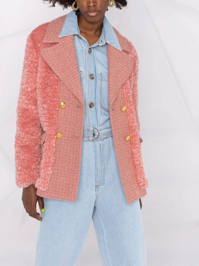 Boutique Moschino Blazer met dubbele rij knopen Roze