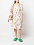 Boutique Moschino Midi-jurk met bloemenprint Wit - Thumbnail 2