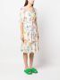 Boutique Moschino Midi-jurk met bloemenprint Wit - Thumbnail 3