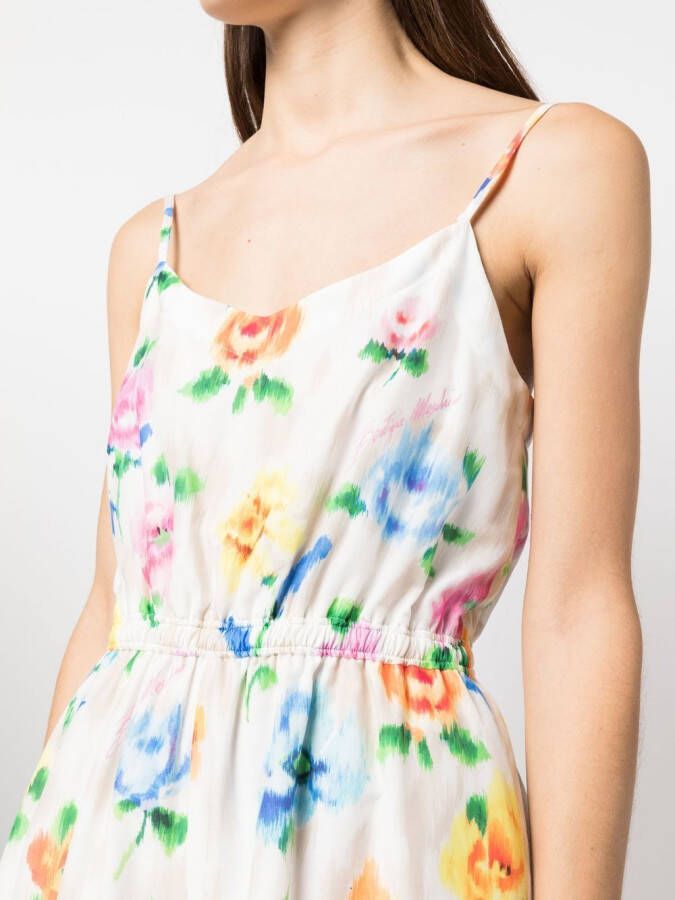 Boutique Moschino Mini-jurk met bloemenprint Wit