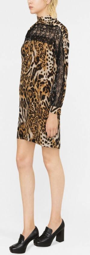 Boutique Moschino Mini-jurk met luipaardprint Beige
