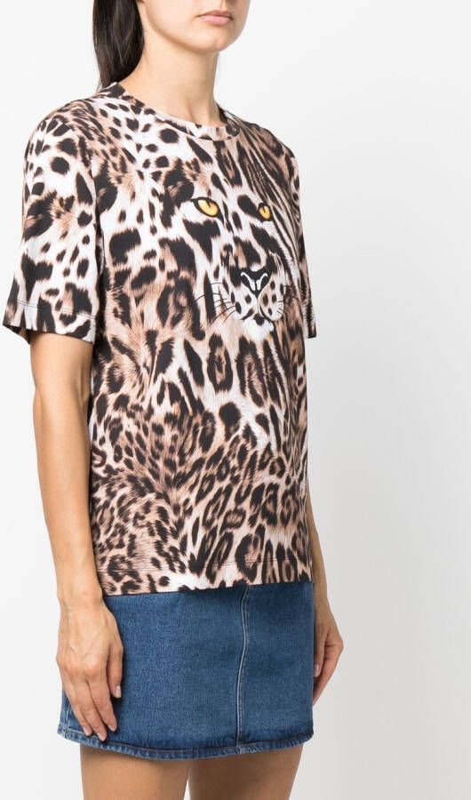 Boutique Moschino T-shirt met luipaardprint Beige