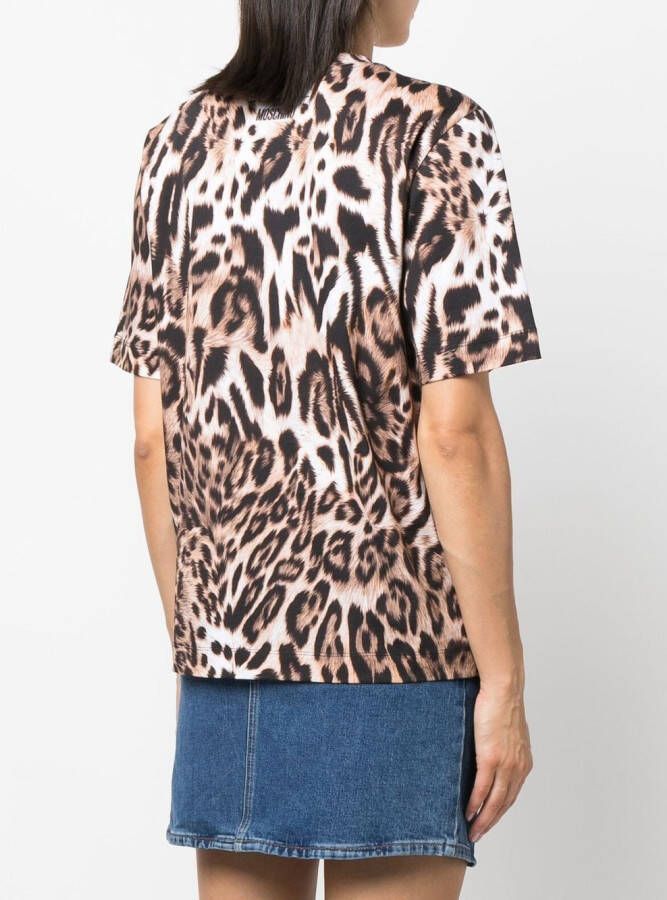Boutique Moschino T-shirt met luipaardprint Beige
