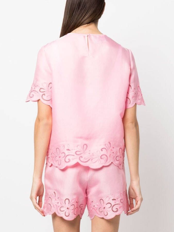 Boutique Moschino Top met kant Roze