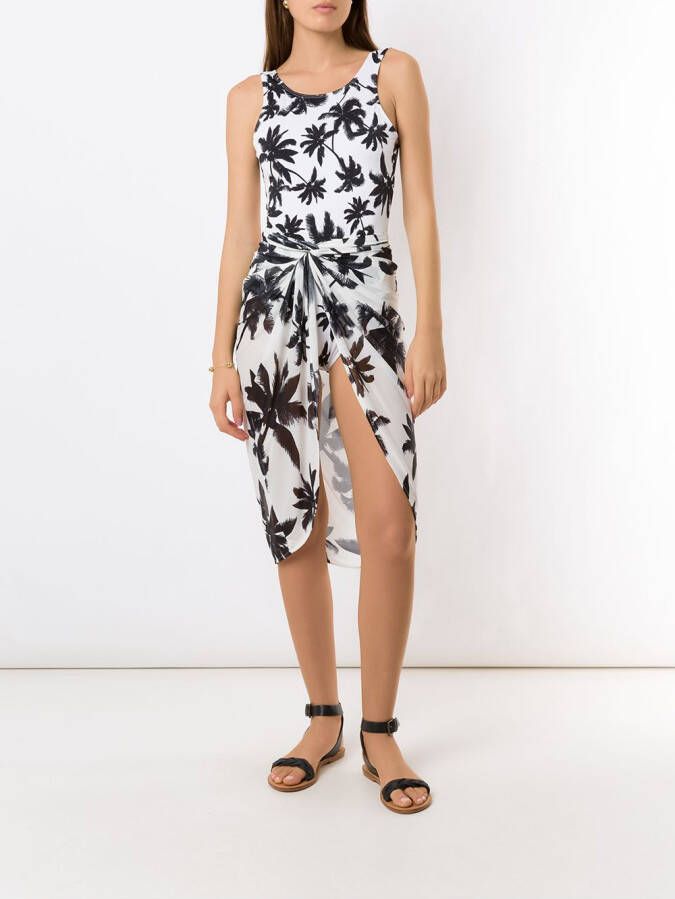 Brigitte Badpak met palmboomprint Zwart