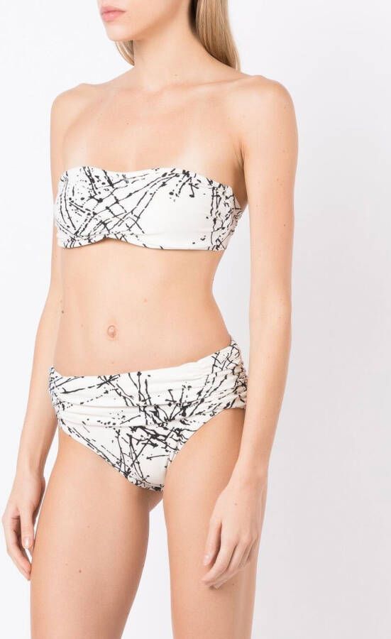 Brigitte Bikini met abstracte print Wit