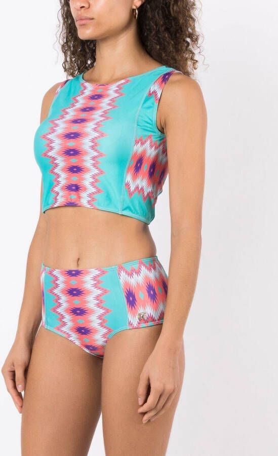 Brigitte Bikini met geometrische print Blauw