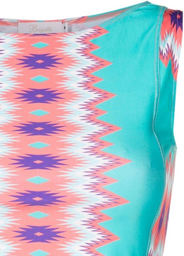 Brigitte Bikini met geometrische print Blauw