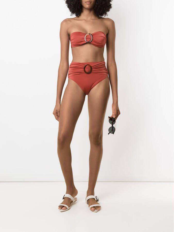 Brigitte Bikini met gesp details Bruin