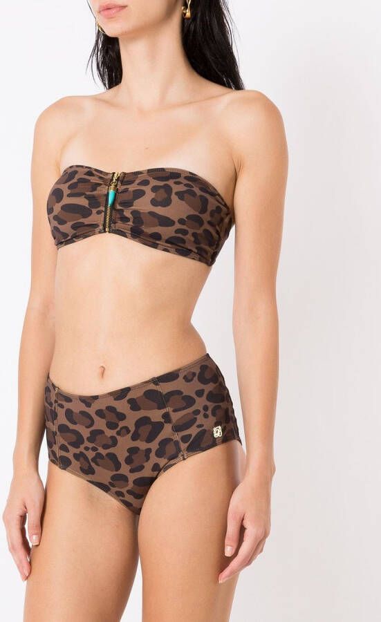 Brigitte Bikinitop met luipaardprint Zwart