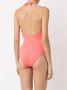 Brigitte deep v-neck wrapped swimsuit Roze - Thumbnail 3