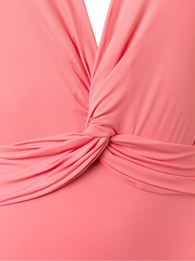Brigitte deep v-neck wrapped swimsuit Roze