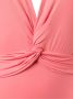 Brigitte deep v-neck wrapped swimsuit Roze - Thumbnail 4