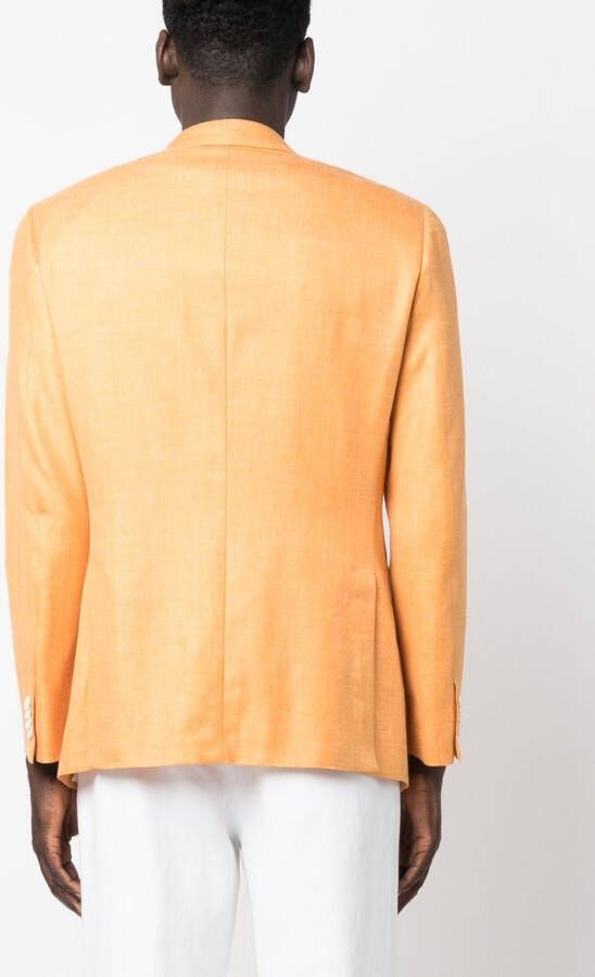 Brioni Blazer met dubbele rij knopen Oranje