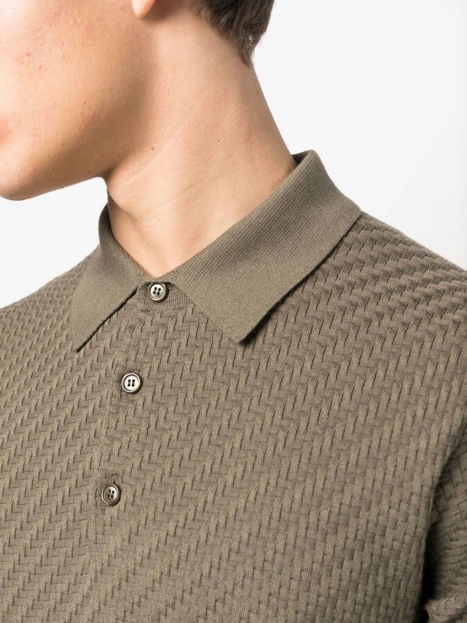 Brioni Gebreid poloshirt Groen