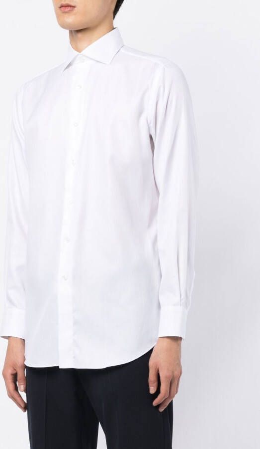 Brioni Getailleerd overhemd Wit