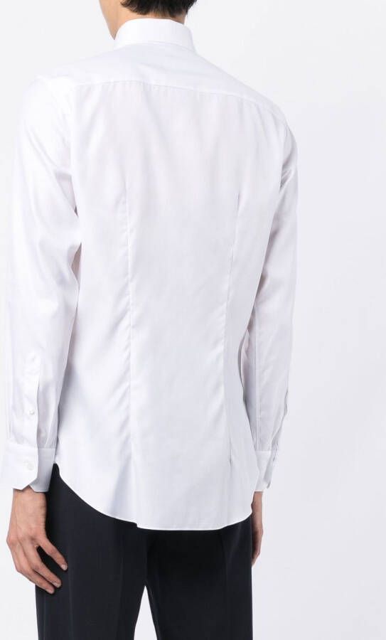 Brioni Getailleerd overhemd Wit