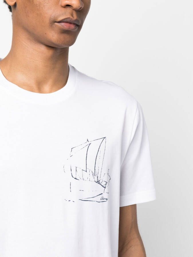 Brioni T-shirt met print Wit