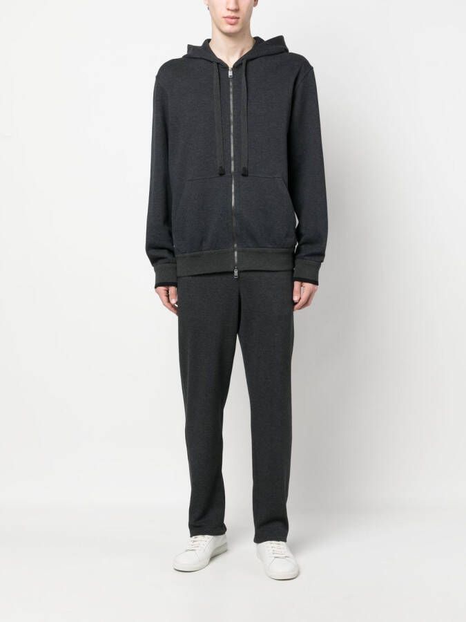 Brioni Hoodie met rits Zwart