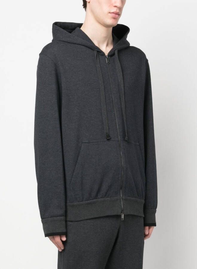 Brioni Hoodie met rits Zwart