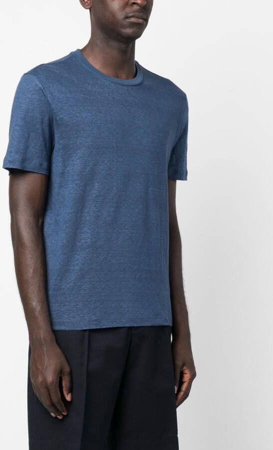 Brioni Linnen T-shirt Blauw
