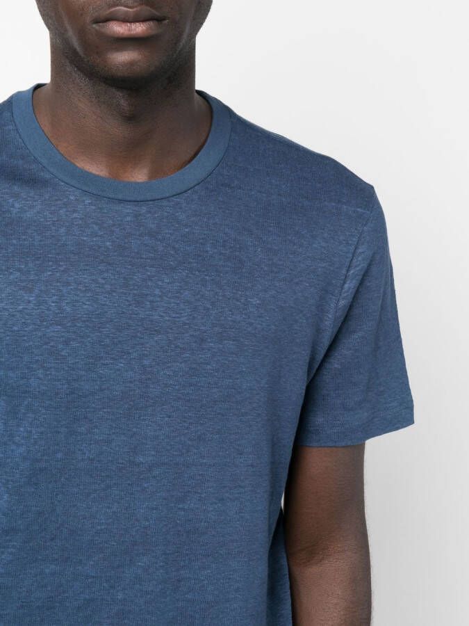 Brioni Linnen T-shirt Blauw
