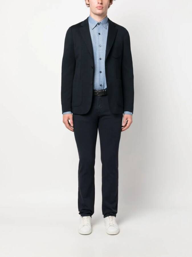 Brioni Overhemd met puntige kraag Blauw